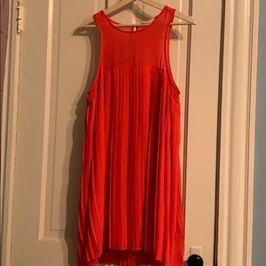 Everly Pleated Orange Dress